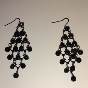 Elegant Black Chandelier Earrings